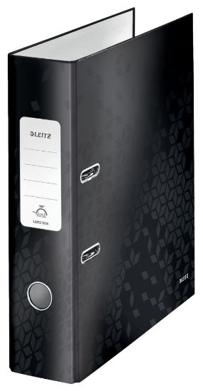 Poza cu BIBLIORAFT PLASTIFIAT 8CM 180GRADE NEGRU WOW LEITZ