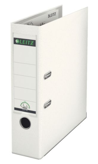 Poza cu BIBLIORAFT PLASTIFIAT 8CM 180GRADE ALB LEITZ