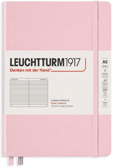 Poza cu CAIET A5 DICTANDO COPERTA RIGIDA ROZ PASTEL LEUCHTTURM
