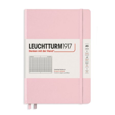 Poza cu CAIET A5 ARITMETICA COPERTA RIGIDA ROZ PASTEL LEUCHTTURM