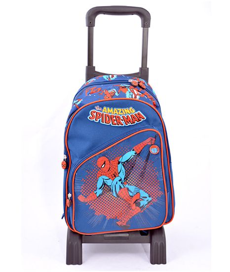 Poza cu GHIOZDAN TROLLER CLASELE I-IV SPIDERMAN COMICS ALBASTRU INCHIS PIGNA