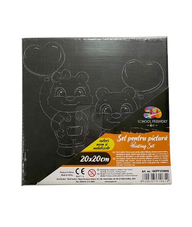 Poza cu PANZA PREDESENATA PE SASIU NEAGRA 20 x 20 CM URS SF ART PIGNA