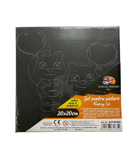 Poza cu PANZA PREDESENATA PE SASIU NEAGRA 20 x 20 CM URS SF ART PIGNA