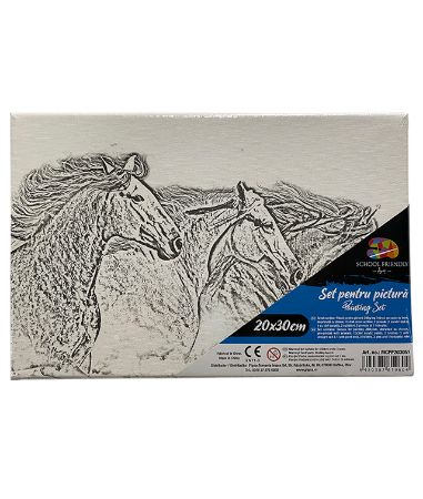 Poza cu PANZA PREDESENATA PE SASIU 20 x 30 CM CAI SF ART PIGNA