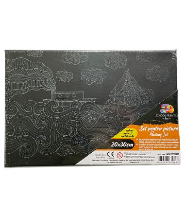 Poza cu PANZA PREDESENATA PE SASIU NEAGRA 20 x 30 CM MARE SF ART PIGNA