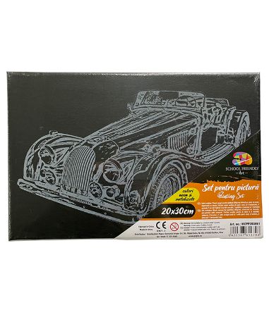 Poza cu PANZA PREDESENATA PE SASIU NEAGRA 20 x 30 CM MASINA SF ART PIGNA