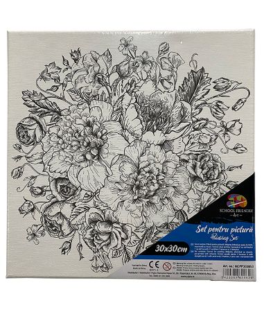 Poza cu PANZA PREDESENATA PE SASIU 30 x 30 CM FLORI SF ART PIGNA