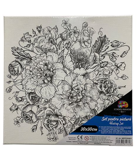 Poza cu PANZA PREDESENATA PE SASIU 30 x 30 CM FLORI SF ART PIGNA