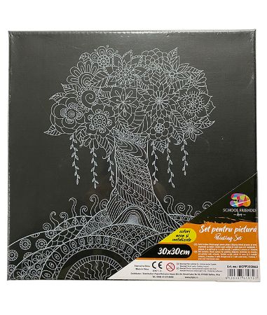 Poza cu PANZA PREDESENATA PE SASIU NEAGRA 30 x 30 CM COPAC SF ART PIGNA