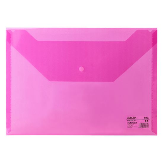 Poza cu MAPA PLASTIC CU BUTON A4 ROSIE DELI