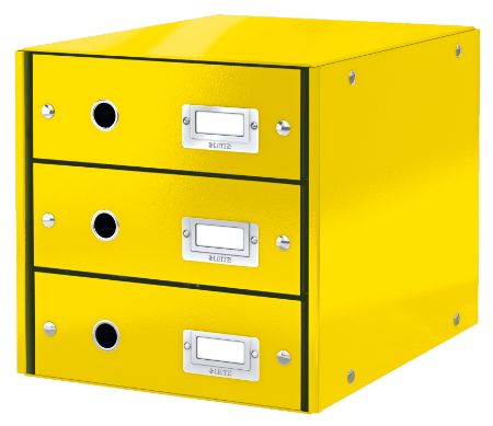 Poza cu CABINET 3 SERTARE GALBEN CLICK&STORE LEITZ