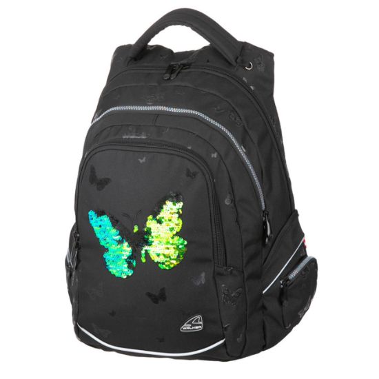 Poza cu RUCSAC FAME SPARKLING BUTTERFLY NEGRU WALKER