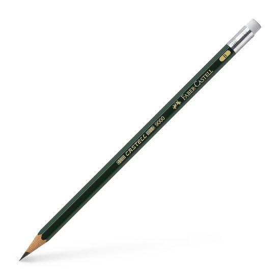 Poza cu CREION GRAFIT B CU GUMA CASTELL 9000 FABER-CASTELL