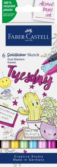 Poza cu SKETCH MARKER 2 CAPETE SET 6 KAWAII GOLDFABER FABER-CASTELL