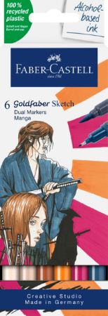 Poza cu SKETCH MARKER 2 CAPETE SET 6 MANGA GOLDFABER FABER-CASTELL