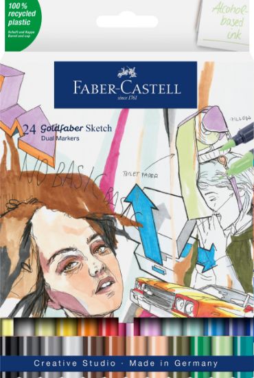 Poza cu SKETCH MARKER 2 CAPETE SET 24 MANGA GOLDFABER FABER-CASTELL