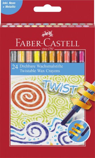 Poza cu CREIOANE CERATE RETRACTABILE 24 CULORI FABER-CASTELL