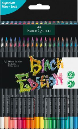Poza cu CREIOANE COLORATE 36 CULORI BLACK EDITION FABER-CASTELL