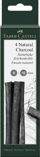 Poza cu CUTIE 4?BUCATI CARBUNE NATURAL PITT MONOCHROME 9-15 MM FABER-CASTELL