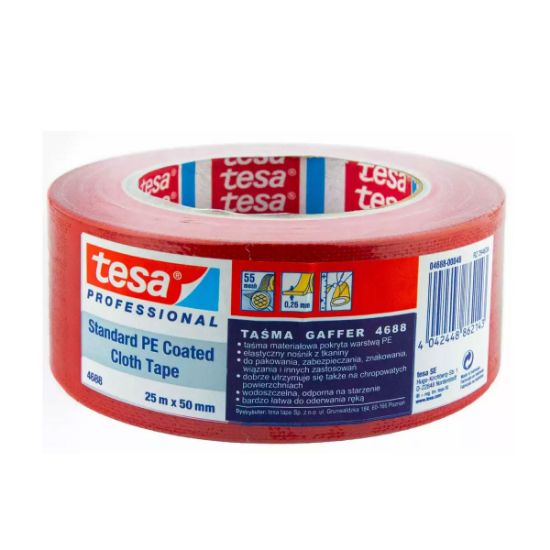 Poza cu BANDA ADEZIVA TEXTILA ROSIE 25M*50MM TESA