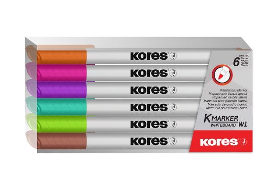 Poza cu MARKER WHITEBOARD SET 6 SLIM KORES