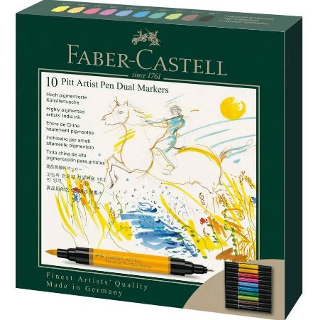Poza cu PITT ARTIST PEN DUAL MARKER SET 10 BUC FABER-CASTELL