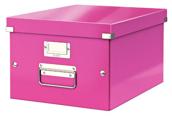 Poza cu CUTIE DEPOZITARE MEDIE ROZ CLICK&STORE LEITZ