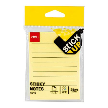 Poza cu NOTES ADEZIV 76 x 101 MM 4 x 25 FILE R-V-G-A LINIAT DELI