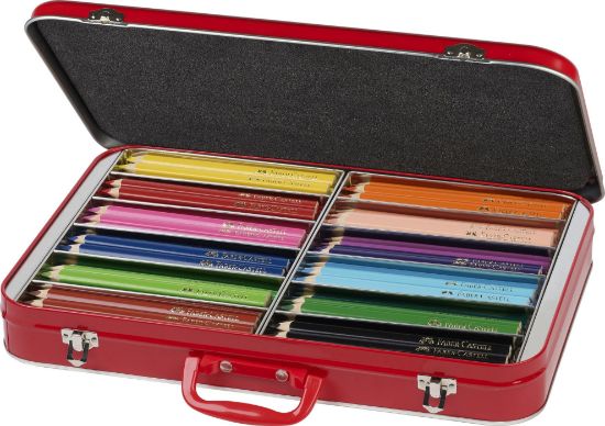 Poza cu CUTIE METAL 144 CREIOANE COLORATE JUMBO FABER-CASTELL