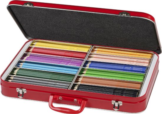 Poza cu CUTIE METAL 300 CREIOANE COLORATE GRIP FABER-CASTELL