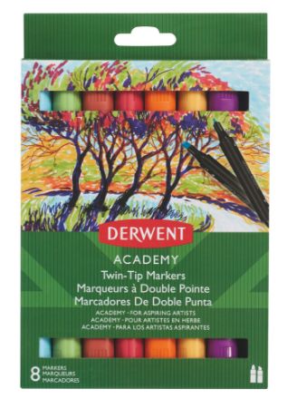 Poza cu MARKERE 2 CAPETE VARF TESIT 8 BUC/SET DERWENT ACADEMY