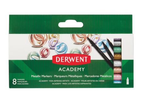 Poza cu MARKERE METALICE 8 BUC/SET DERWENT ACADEMY