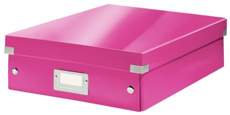 Poza cu CUTIE ORGANIZER MEDIE ROZ CLICK&STORE LEITZ