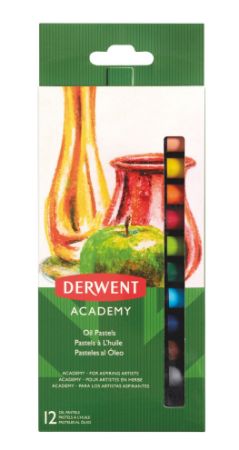 Poza cu CREIOANE ULEI PASTEL 12 CULORI DERWENT ACADEMY