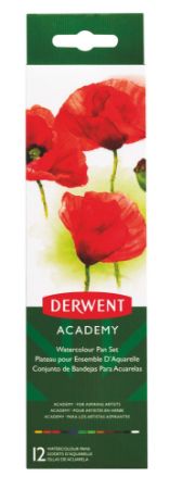 Poza cu ACUARELE 12 CULORI + PENSULA DERWENT ACADEMY