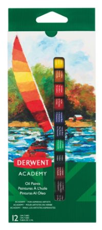 Poza cu CULORI ULEI 12 ML 12 CULORI DERWENT ACADEMY