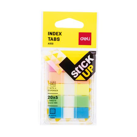 Poza cu DISPENSER INDECSI PLASTIC 12*44MM 5 CULORI 20 FILE DELI