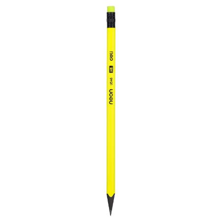 Poza cu CREION GRAFIT CU GUMA FARA LEMN HB NEON DELI
