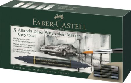 Poza cu SET 5 MARKERE SOLUBILE TONURI DE GRI A.DURER FABER-CASTELL