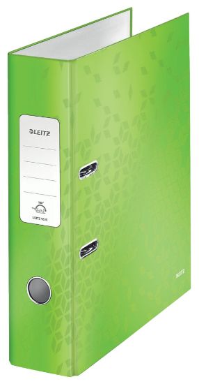 Poza cu BIBLIORAFT PLASTIFIAT 8CM 180GRADE VERDE WOW LEITZ