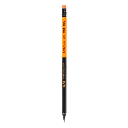 Poza cu CREION GRAFIT CU GUMA LEMN NEGRU 2B DELI