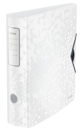 Poza cu BIBLIORAFT PLASTIFIAT 8.2 CM 180GRADE ALB ACTIVE WOW LEITZ