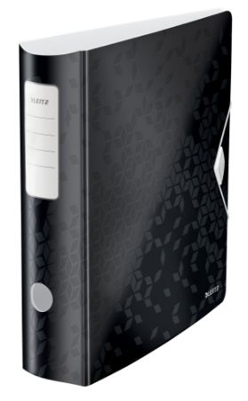 Poza cu BIBLIORAFT PLASTIFIAT 8.2 CM 180GRADE NEGRU ACTIVE WOW LEITZ