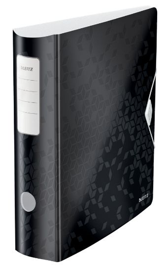 Poza cu BIBLIORAFT PLASTIFIAT 8.2 CM 180GRADE NEGRU ACTIVE WOW LEITZ
