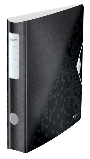 Poza cu BIBLIORAFT PLASTIFIAT 5CM 180GRADE NEGRU ACTIVE WOW LEITZ