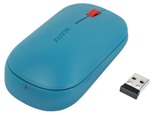 Poza cu MOUSE OPTIC CONEXIUNE DUALA ALBASTRU CELEST COSY LEITZ