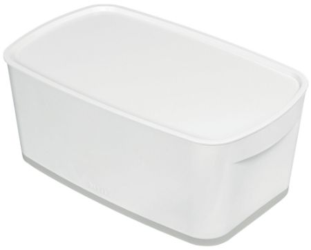 Poza cu CUTIE DEPOZITARE CU CAPAC MICA ALB/GRI MYBOX LEITZ
