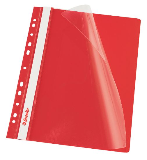 Poza cu DOSAR PLASTIC CU SINA SI MULTIPERFORATII ROSU 10/SET ESSELTE
