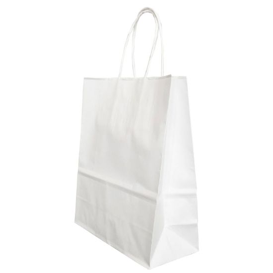Poza cu PUNGA HARTIE MANER RASUCIT 14 x 8 x 21 CM ALB/ALB PAPIROTI