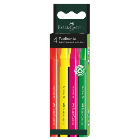 Poza cu SET 4 BUCATI TEXTMARKER 38 CUTIE CARTON FABER-CASTELL